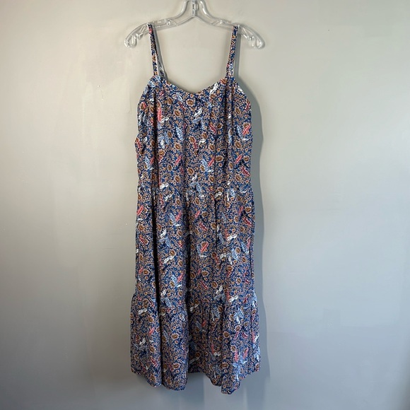 NWT Knox Rose Off The Coast Floral Tiered Boho Midi Sundress Size Large - Picture 2 of 16